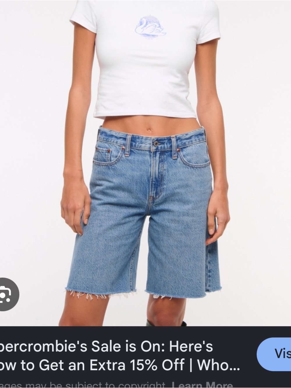 Abercrombie and Fitch Light Blue Denim Mid Rise Women's Shorts/Jorts